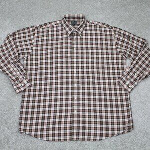 Jos. A. Bank Shirt Adult XL Executive Collection Brown/Yellow/White L/S Button